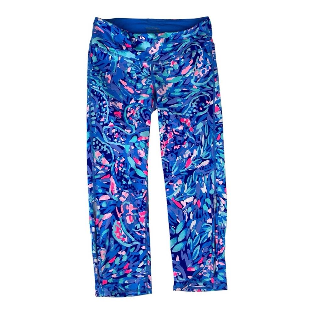 Lilly Pulitzer women's size small Luxletic Multicolor Leggings stop blue floral